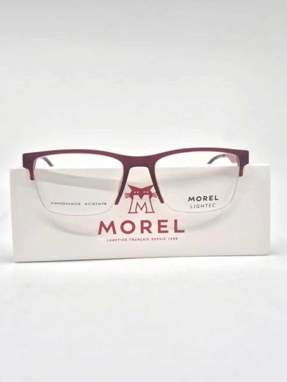 MOREL Lightec 30288L RG09 55mm Matte Red Semi Rim New Eyeglasses Made in France